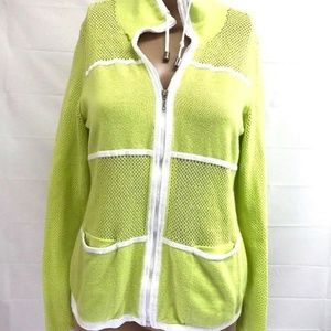 Zynergy by Chico sz 0 White Zip Front Jacket Knit